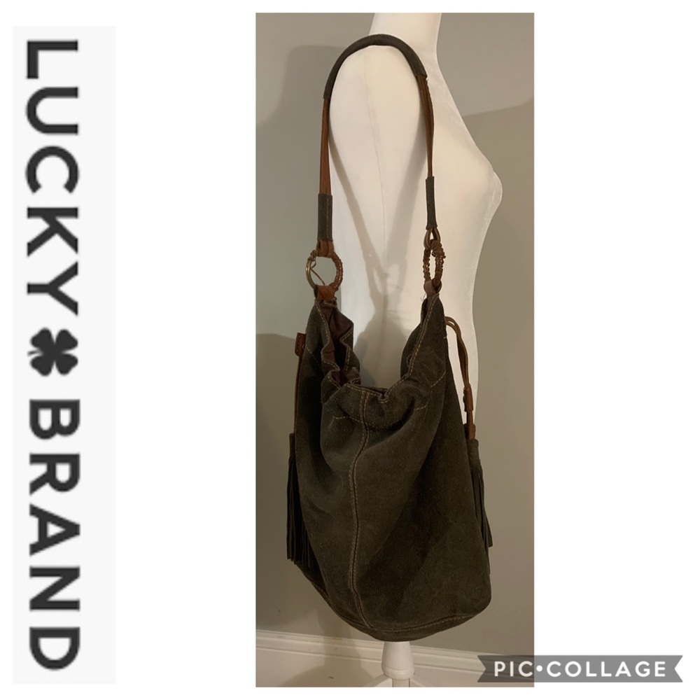 Lucky Brand Large Suede Hobo Bag